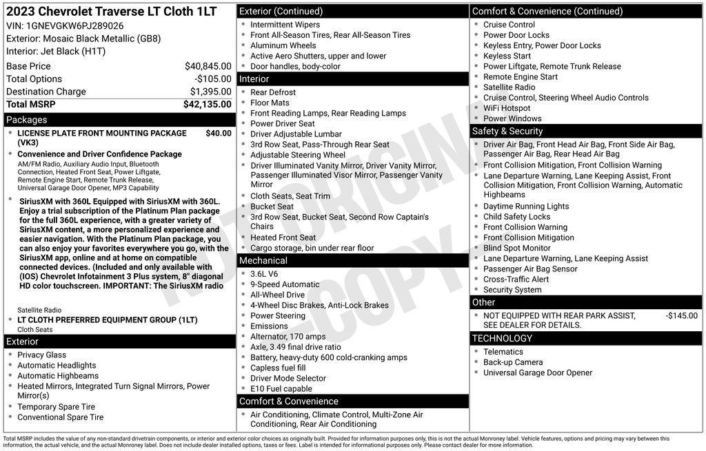 Certified 2023 Chevrolet Traverse LT AWD/4WD image 32