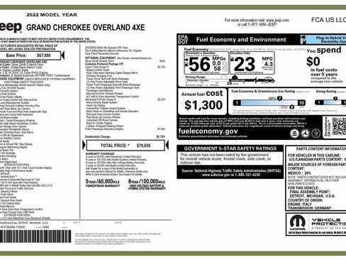 Used 2022 Jeep Grand Cherokee Overland w/ Advanced Protech Group III image 4