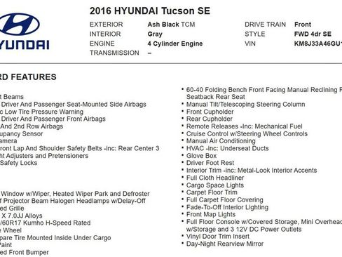 Used 2016 Hyundai Tucson SE w/ Option Group 02 FWD image 16