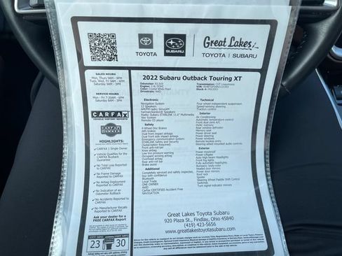Used 2022 Subaru Outback Touring XT w/ Popular Package #2 AWD/4WD image 27