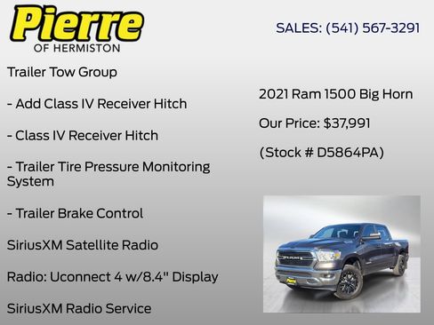 Used 2021 RAM 1500 Big Horn w/ Trailer Tow Group AWD/4WD image 30