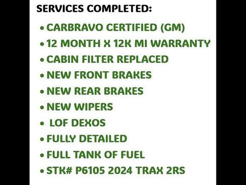 Certified 2024 Chevrolet Trax RS w/ Sunroof Package FWD image 39