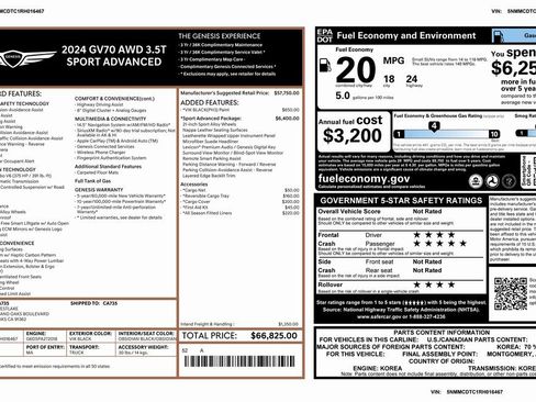 Used 2024 Genesis GV70 3.5T Sport w/ Sport Advanced Package image 4