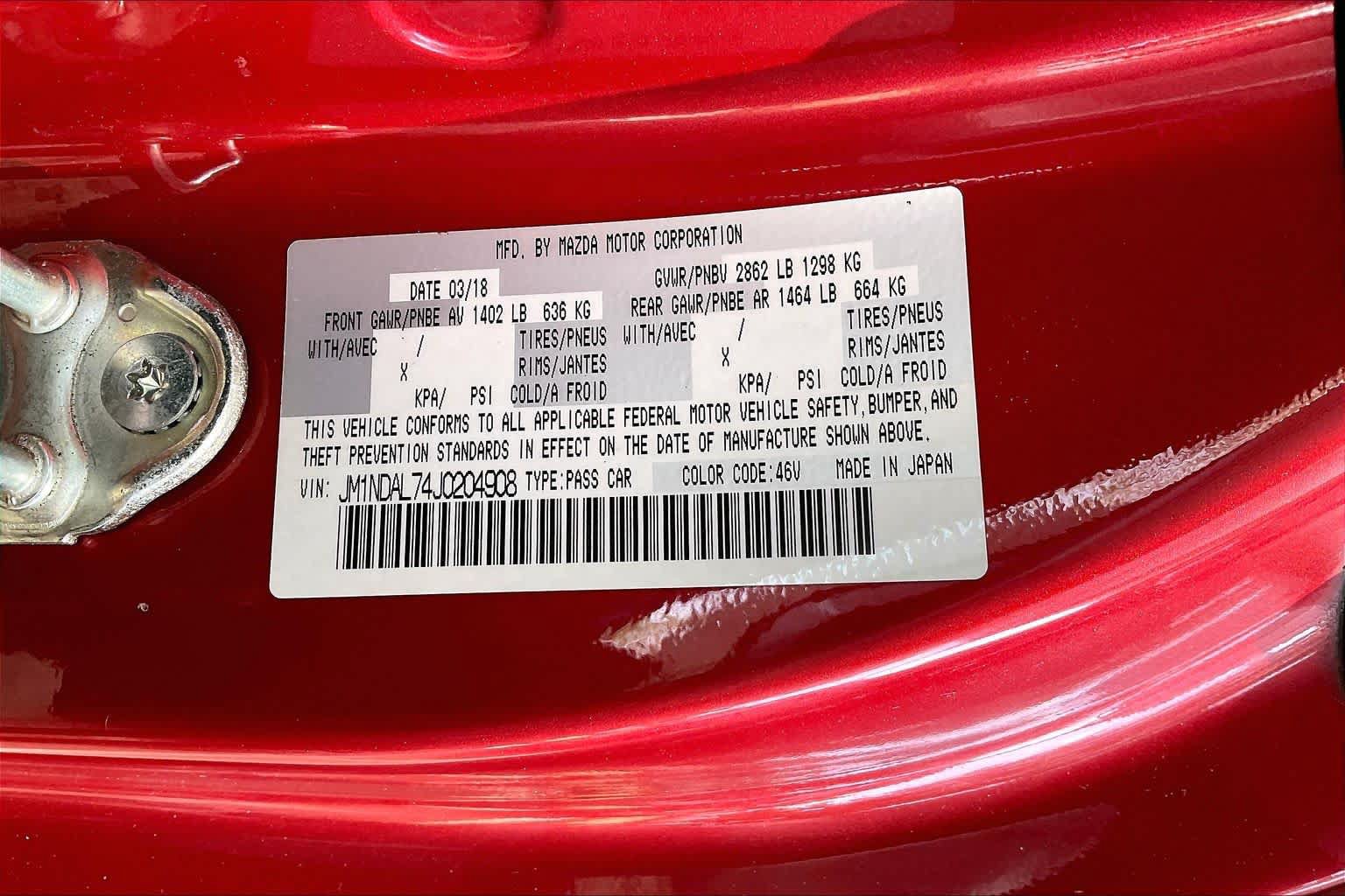 Used 2018 MAZDA MX-5 Miata RF Club w/ Brembo/BBS Package RWD image 35