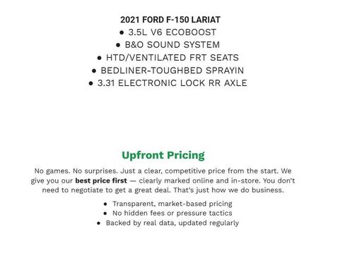 Certified 2021 Ford F150 Lariat w/ Equipment Group 501A Mid AWD/4WD image 2
