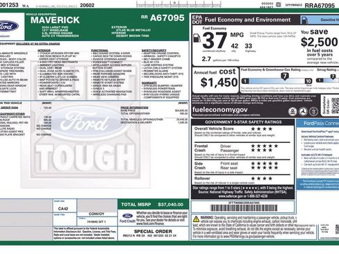 Certified 2024 Ford Maverick Lariat FWD image 28