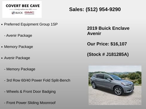 Used 2019 Buick Enclave Avenir w/ Avenir Technology Package FWD image 6