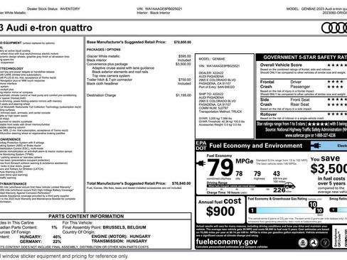 Used 2023 Audi e-tron Premium w/ Convenience Plus Package image 2