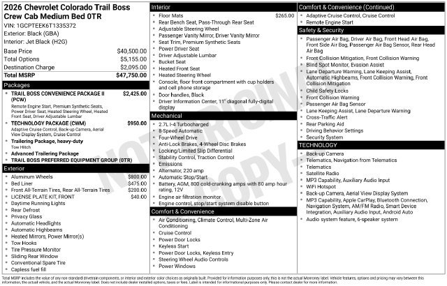 New 2026 Chevrolet Colorado Trail Boss AWD/4WD image 2