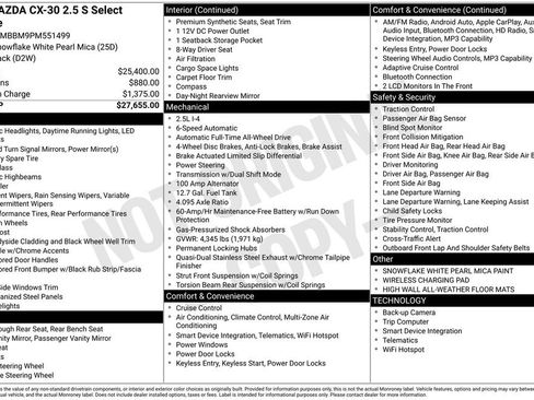Used 2023 MAZDA CX-30 AWD 2.5 S w/ Select Package image 48