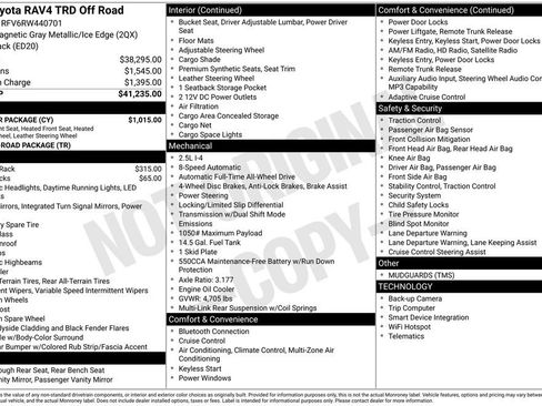 Certified 2024 Toyota RAV4 TRD Off-Road w/ Weather Package AWD/4WD image 59