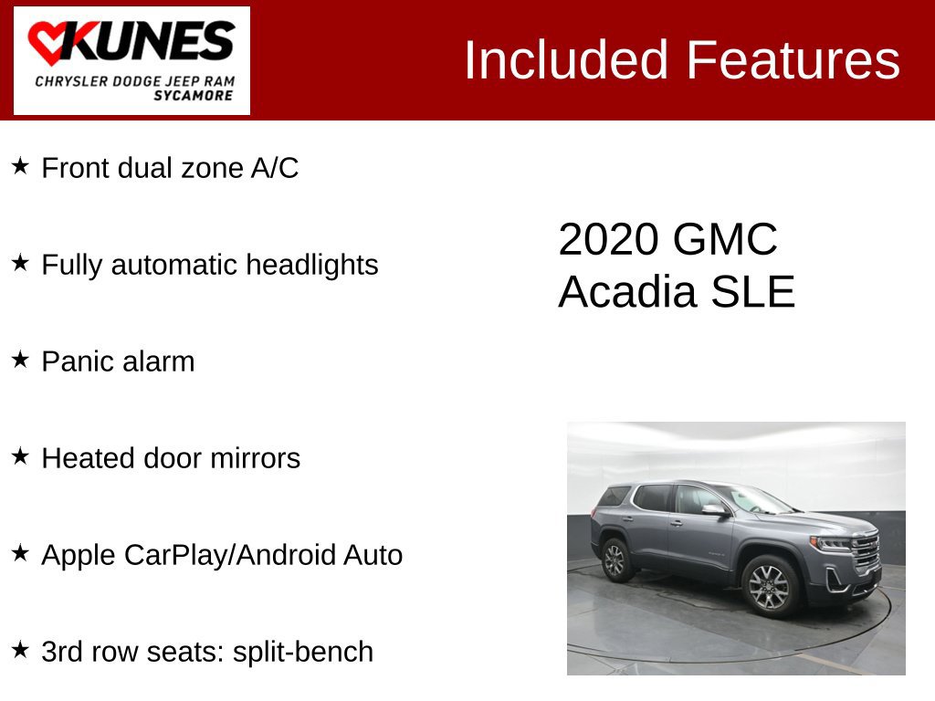 Used 2020 GMC Acadia SLE AWD/4WD image 3