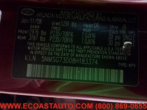 Used 2008 Hyundai Santa Fe GLS image 18