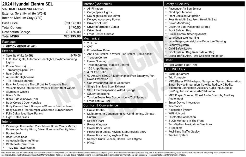 Used 2024 Hyundai Elantra SEL FWD image 5