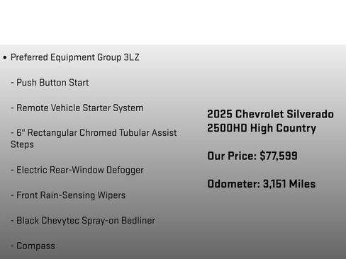 Used 2025 Chevrolet Silverado 2500 High Country w/ Midnight Edition AWD/4WD image 18