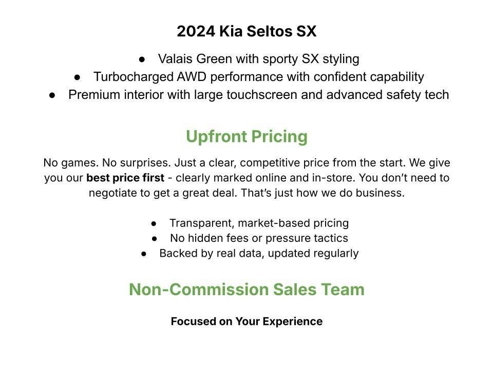 Used 2024 Kia Seltos SX w/ SX Sunroof Package AWD/4WD image 3