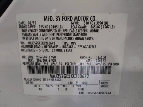 Used 2019 Ford EcoSport SE w/ SE Convenience Package FWD image 33