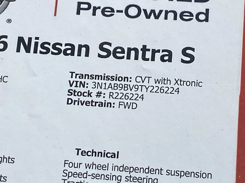 Certified 2026 Nissan Sentra S w/ Floor Mat Package FWD image 35