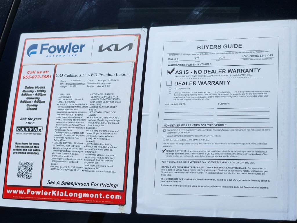 Used 2025 Cadillac XT5 Premium Luxury w/ LPO, Floor Liner Package AWD/4WD image 31