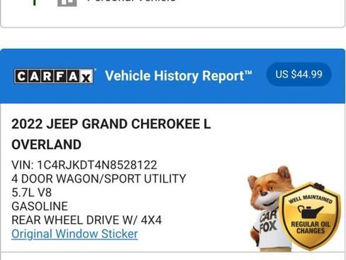 Used 2022 Jeep Grand Cherokee L Overland w/ Advanced Protech Group III image 5