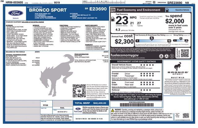 Used 2025 Ford Bronco Sport Badlands AWD/4WD image 5