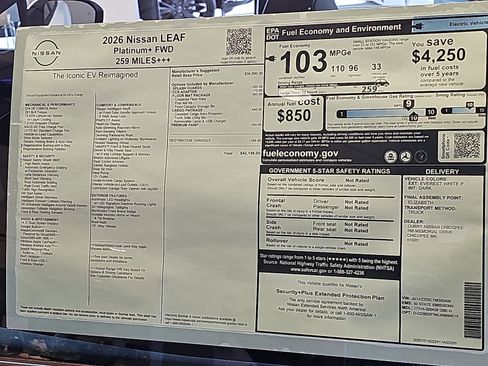New 2026 Nissan Leaf Platinum+ w/ Cargo Package (Platinum+) image 22