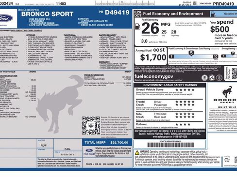 Used 2023 Ford Bronco Sport Big Bend w/ Convenience Package AWD/4WD image 36