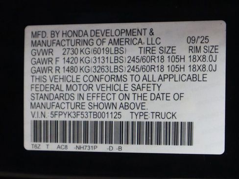 New 2026 Honda Ridgeline RTL image 23