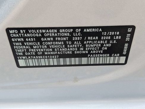 Used 2019 Volkswagen Passat 2.0T Wolfsburg FWD image 19