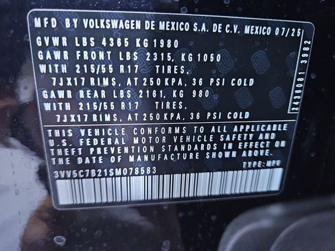 New 2025 Volkswagen Taos S image 28