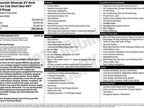 New 2026 Chevrolet Silverado EV W/T w/ LPO, Custom Package AWD/4WD image 32
