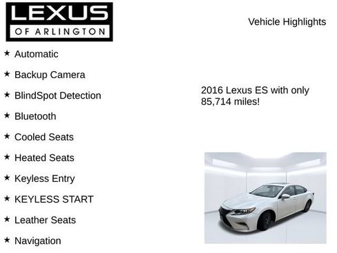 Used 2016 Lexus ES 350 w/ Luxury Package w/Wood Trim FWD image 8