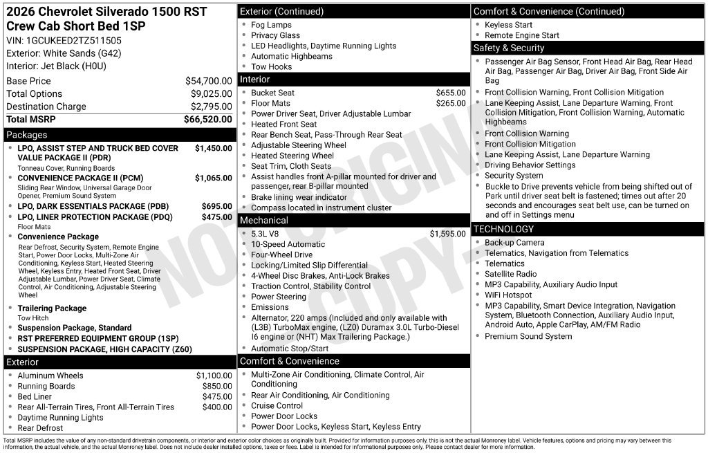 New 2026 Chevrolet Silverado 1500 RST AWD/4WD image 5