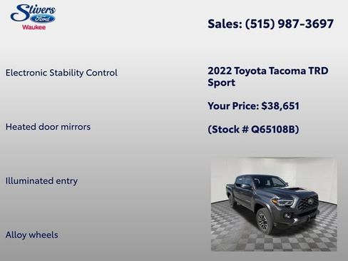 Used 2022 Toyota Tacoma TRD Sport w/ TRD Premium Sport Package AWD/4WD image 21