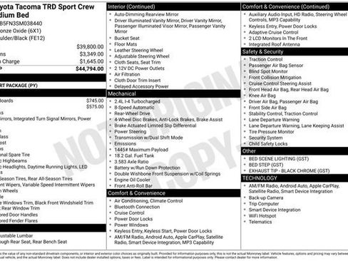 Used 2025 Toyota Tacoma TRD Sport RWD image 44