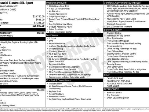 Used 2026 Hyundai Elantra Sport w/ Cargo Package FWD image 7