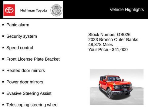 Used 2023 Ford Bronco Outer Banks AWD/4WD image 26