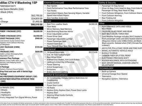 Certified 2025 Cadillac CT4 V Blackwing w/ Carbon Fiber 1 Package image 47