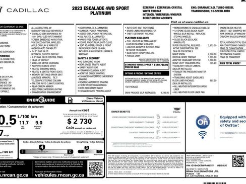 Used 2023 Cadillac Escalade Sport Platinum w/ LPO, ONYX Package image 6