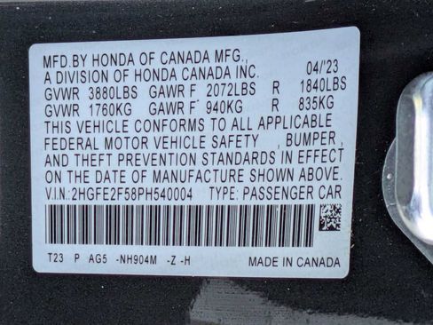 Certified 2023 Honda Civic Sport image 32