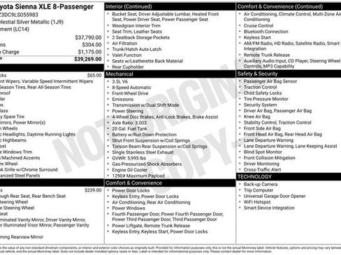 Used 2020 Toyota Sienna XLE FWD image 10