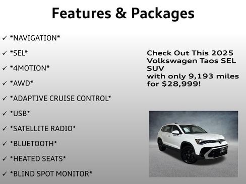 Used 2025 Volkswagen Taos SEL image 4