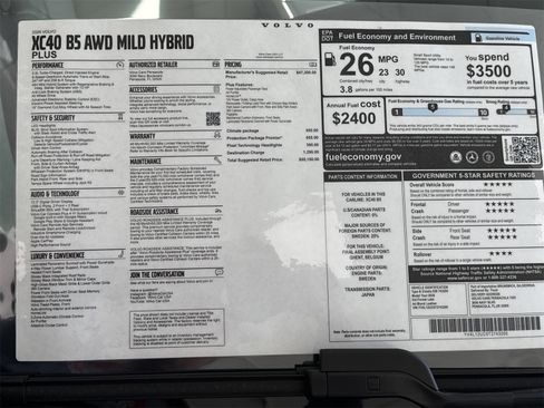 New 2026 Volvo XC40 B5 Plus w/ Protection Package Premier image 28