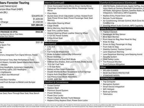 Used 2021 Subaru Forester Touring w/ Popular Package #2 AWD/4WD image 2