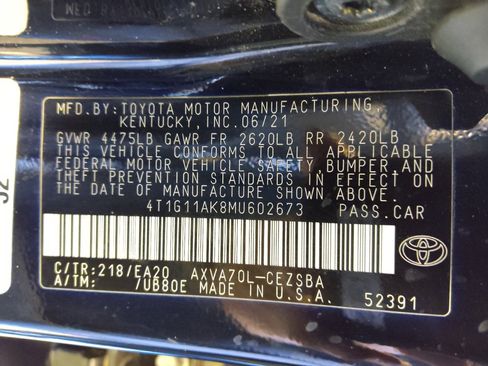 Used 2021 Toyota Camry SE w/ Carpet Mat Package (TMS) FWD image 33