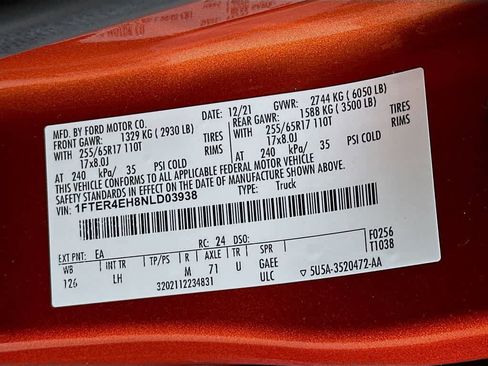 Certified 2022 Ford Ranger XL w/ Equipment Group 101A High image 22