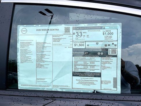 New 2026 Nissan Sentra S w/ Floor Mat Package FWD image 12