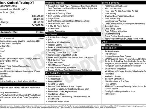 Used 2022 Subaru Outback Touring XT w/ Popular Package #2 AWD/4WD image 11