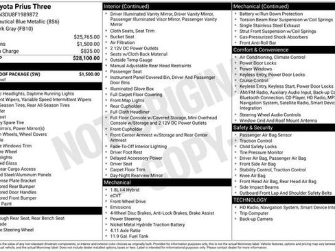 Used 2015 Toyota Prius Three w/ Solar Roof Package image 10