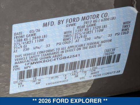 New 2026 Ford Explorer ST AWD/4WD image 21